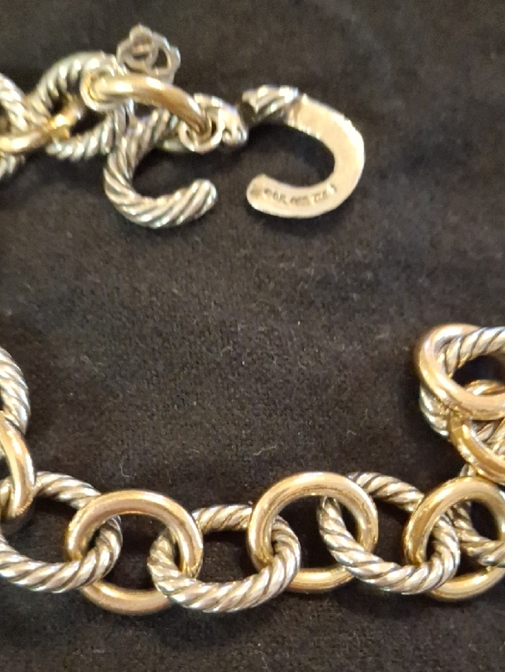 David Yurman Two-Tone Twisted Cable Link Bracelet - Sterling Silver & 18k Gold - Picture 2 of 2